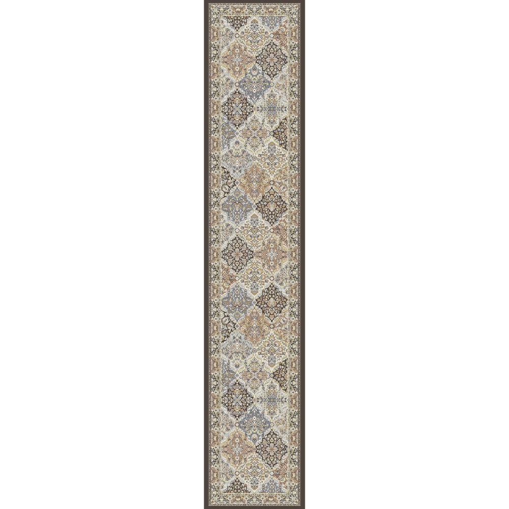 Dynamic Rugs 57008-3235 Ancient Garden 2.2 Ft. X 11 Ft. Finished Runner Rug in Brown/Blue